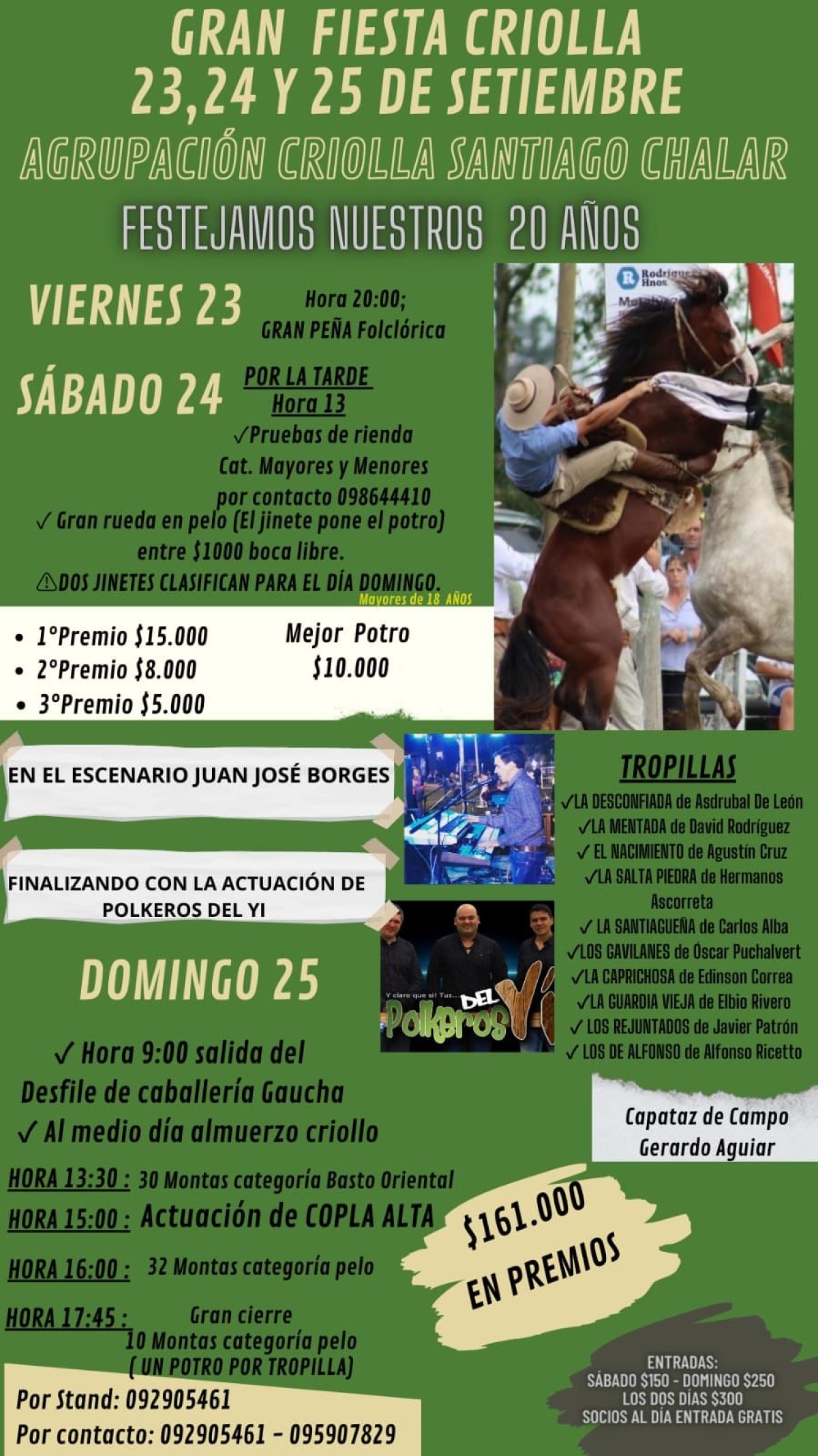 La agrupación criolla Santiago Chalar celebra su 20º aniversario