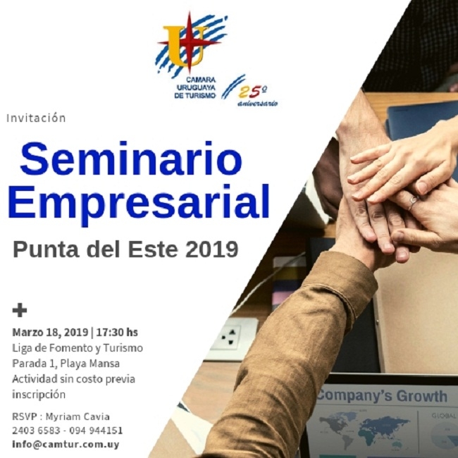 CAMTUR invita a Seminario Empresarial
