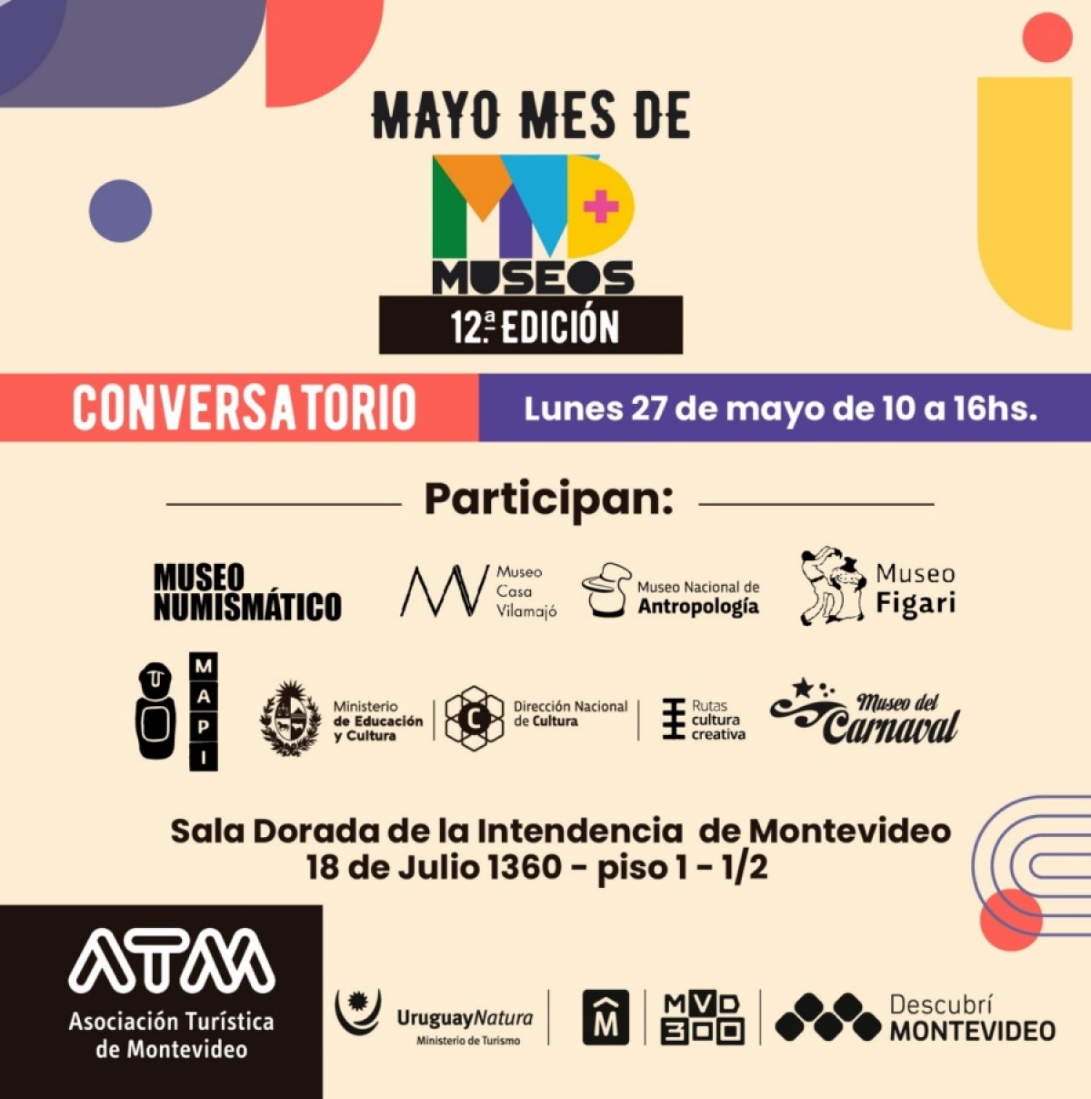 ATM invita a conversatorio de Montevideo + Museos