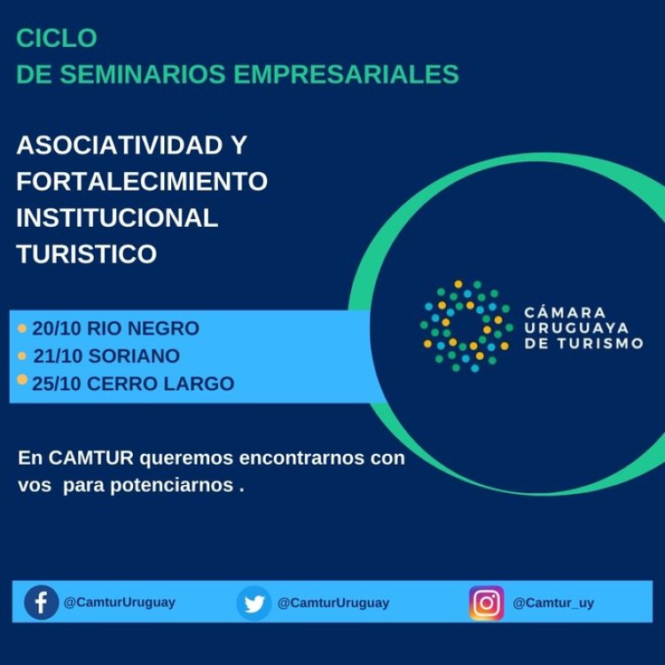 La CAMTUR organiza seminarios en Río Negro, Soriano y Cerro Largo