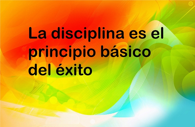 La disciplina es el principio b&aacute;sico del &eacute;xito