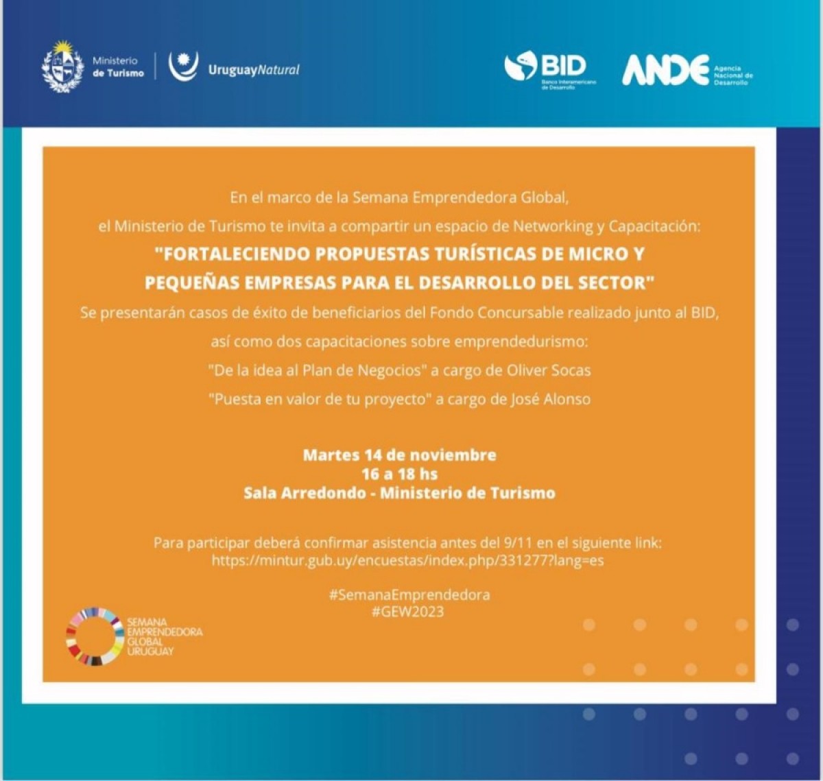 Atención Emprendedores, Micro y Pequeñas empresas del Sector Turistico: