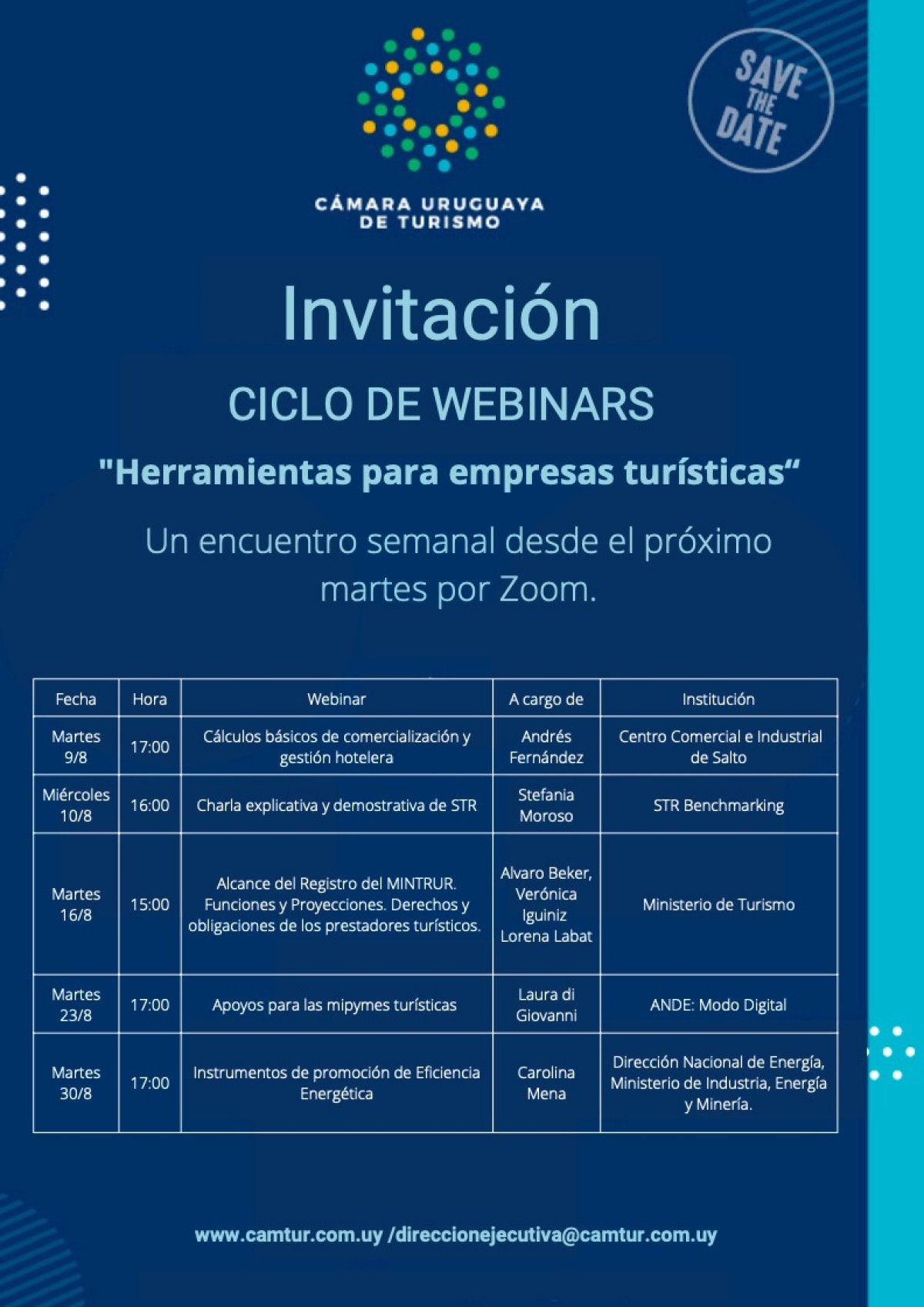 Ciclo de Webinars de la CAMTUR