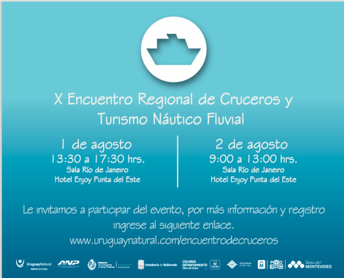 El X Encuentro Regional de Cruceros y Turismo Náutico Fluvial será en Punta del Este