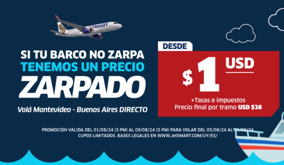 JetSMART lanzó una promoción con tarifas desde USD 1 para volar a Buenos Aires