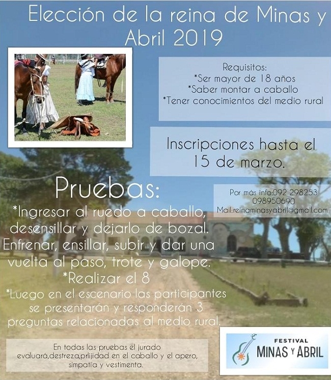 Elecci&oacute;n Reina Minas y Abril 2019